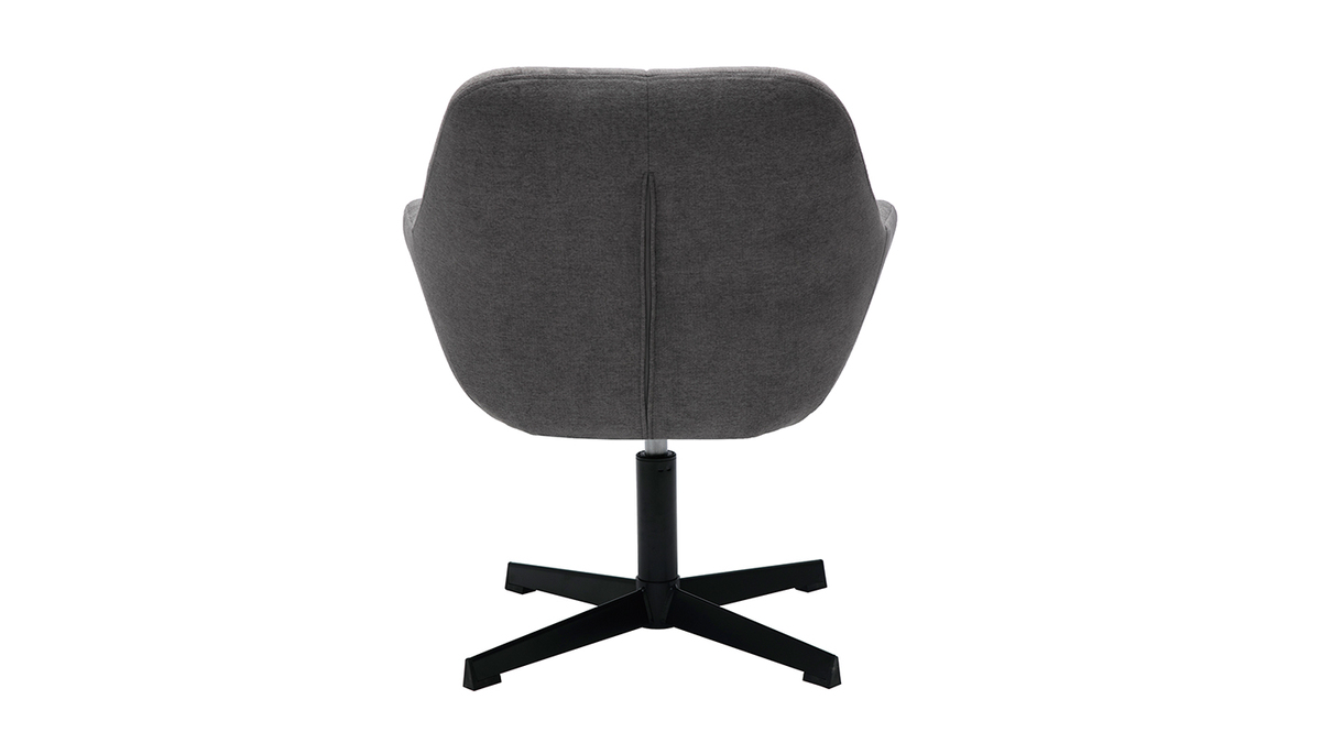 Design-Sessel Stoff mit Samteffekt in Grau und schwarzem Metall DARWIN