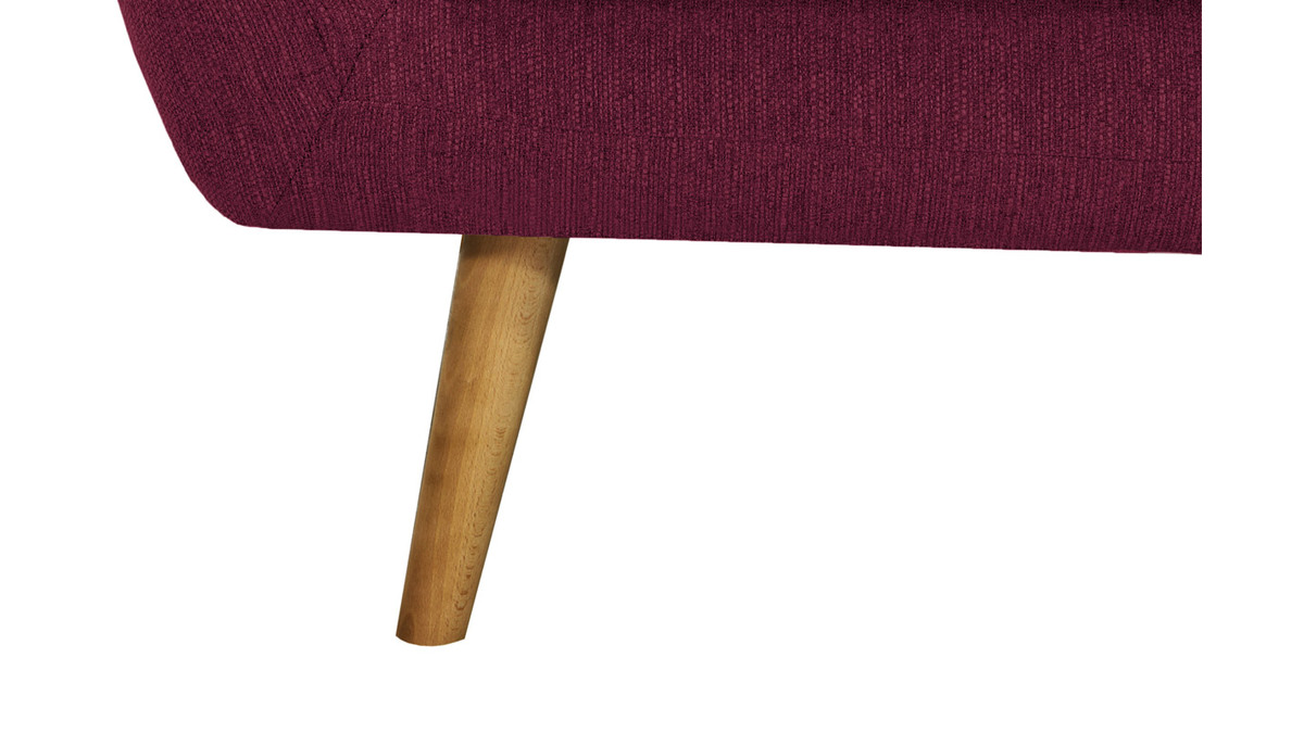 Design-Sessel Stoff Pflaume Beine aus hellem Holz OLAF