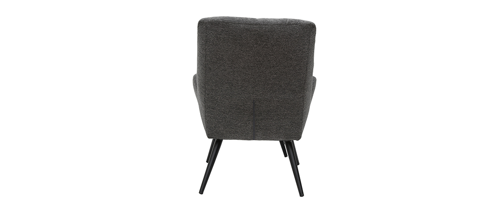 Design-Sessel und Fußstütze aus grauem Stoff ZOE