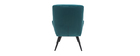 Design-Sessel und Fußstütze aus petrolfarbenem Stoff ZOE
