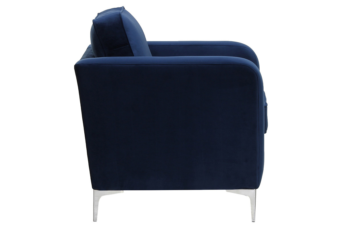 Design-Sessel Velours Dunkelblau HARRY