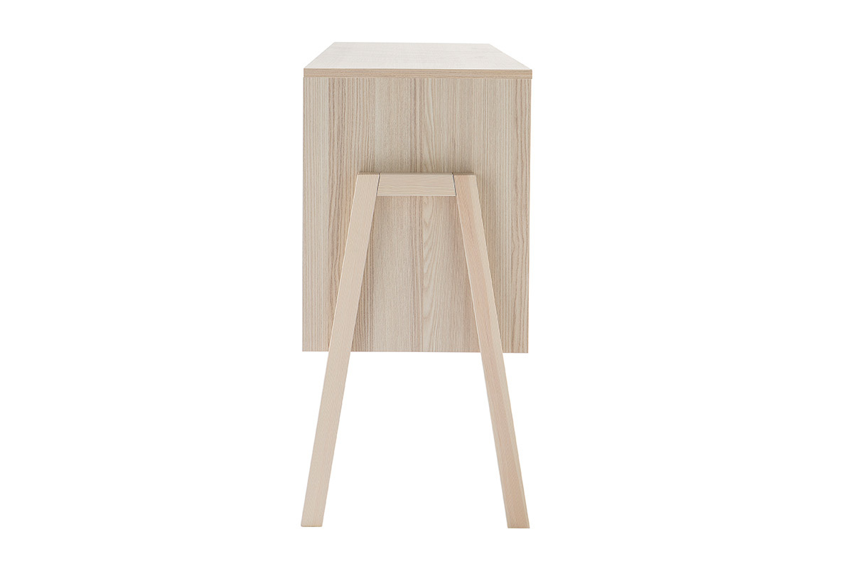 Design-Sideboard 1 T�ren/2 Schubladen Wei� und Holz EASY