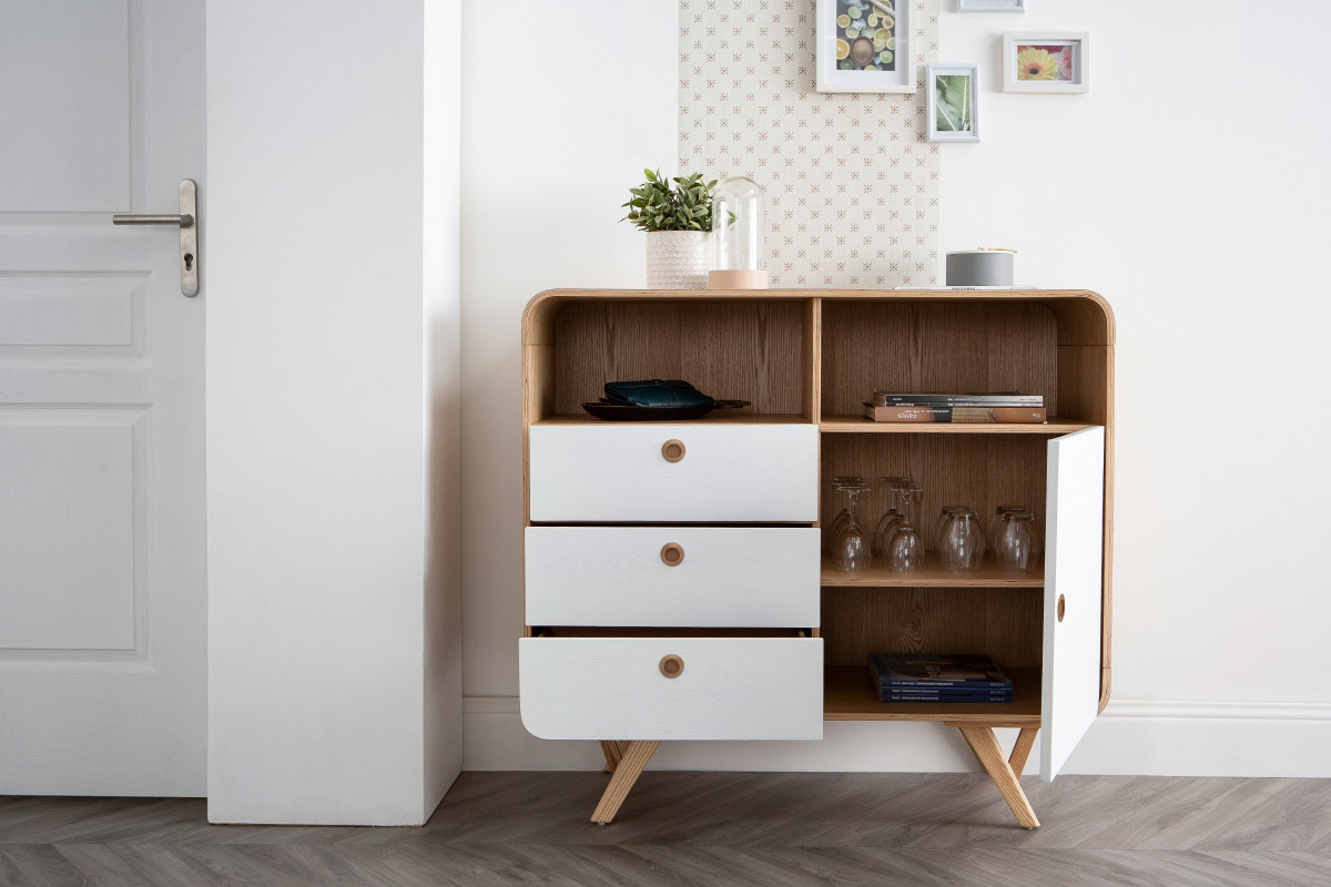 Design-Sideboard 100 cm Esche KYOTO