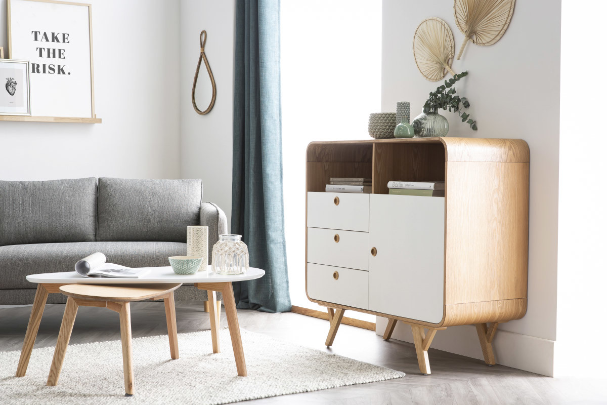 Design-Sideboard 100 cm Esche KYOTO