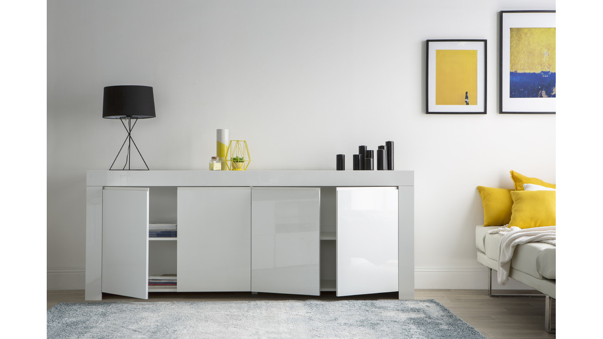 Design-Sideboard 4 Tren wei lackiert ERIA