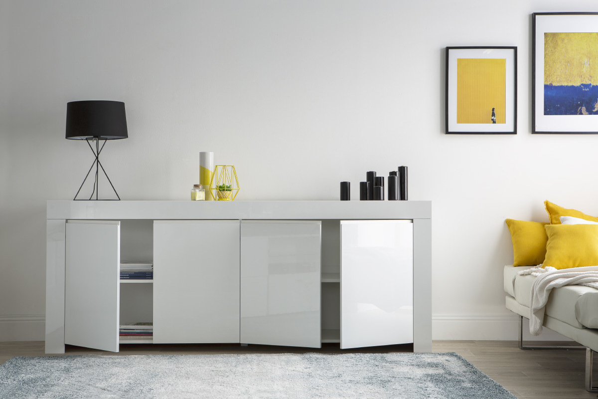 Design-Sideboard 4 Tren wei lackiert ERIA