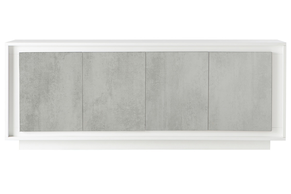 Design-Sideboard 4 Tren wei und Zement-Dekor LAND