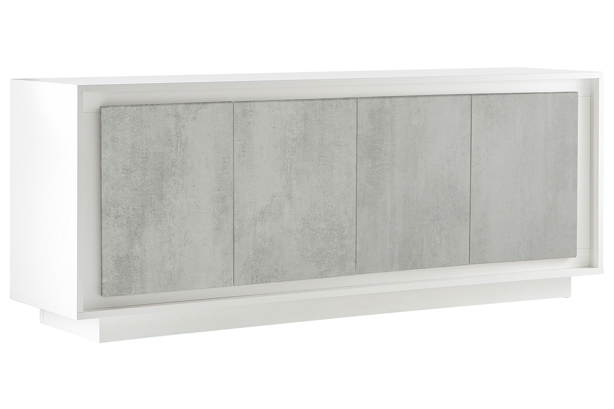 Design-Sideboard 4 Tren wei und Zement-Dekor LAND