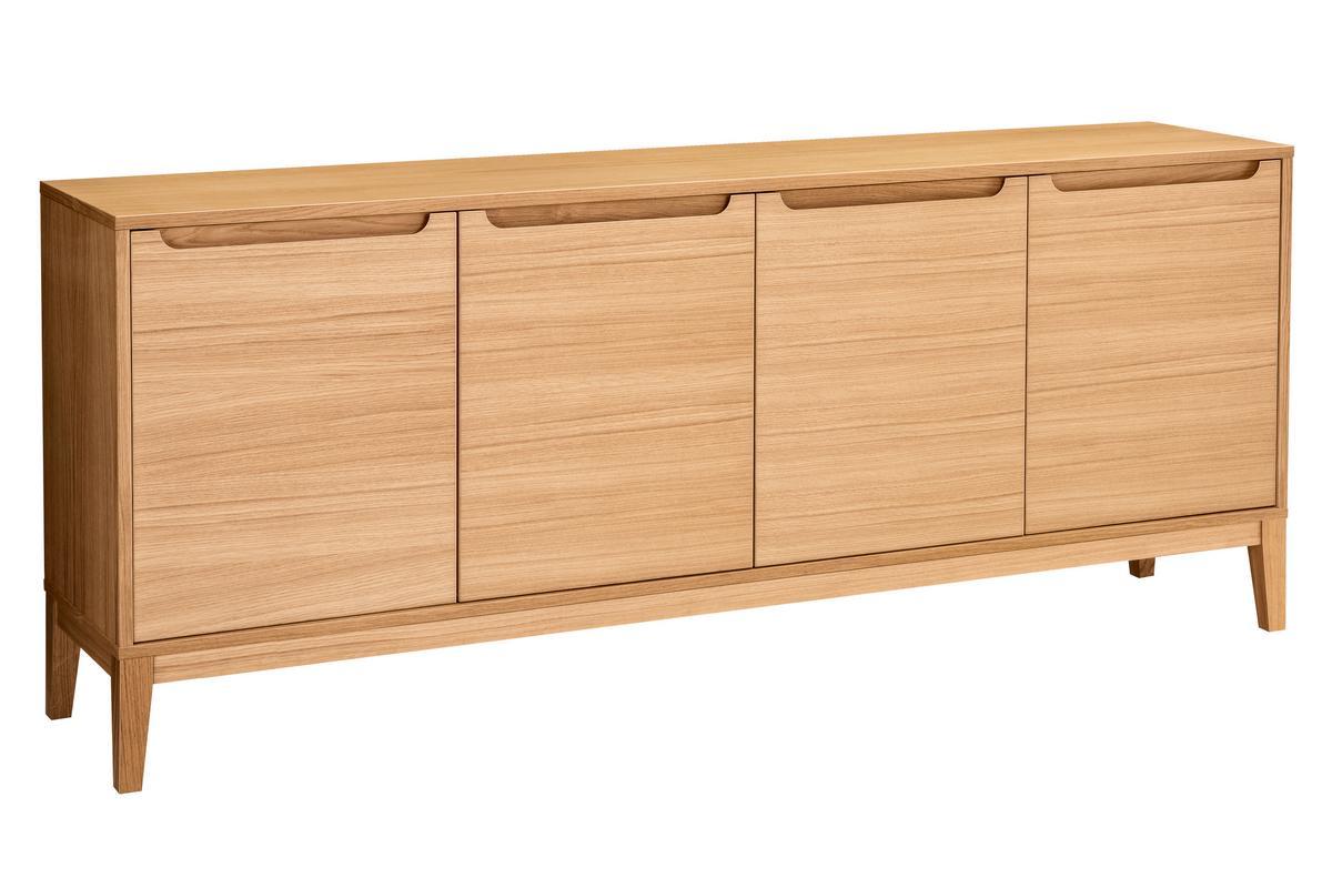 Design Sideboard 4-trig helle Eiche B190 cm ELITA