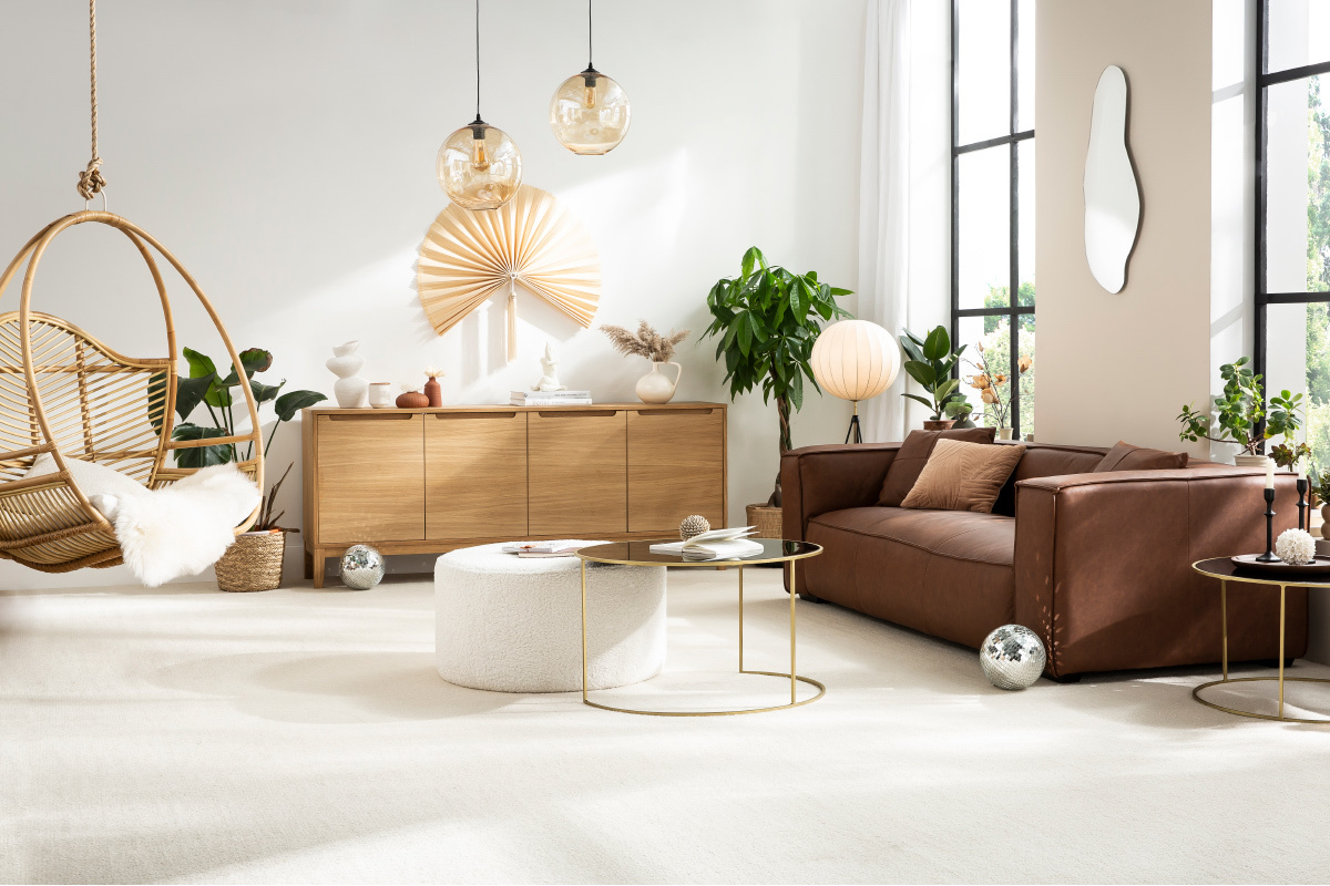 Design Sideboard 4-trig helle Eiche B190 cm ELITA