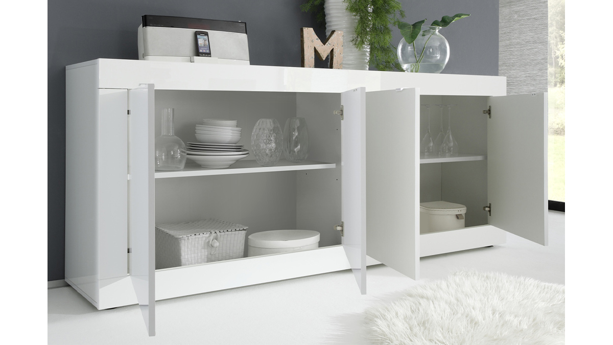 Design-Sideboard brillantwei mit 4 Tren L207 cm LATTE