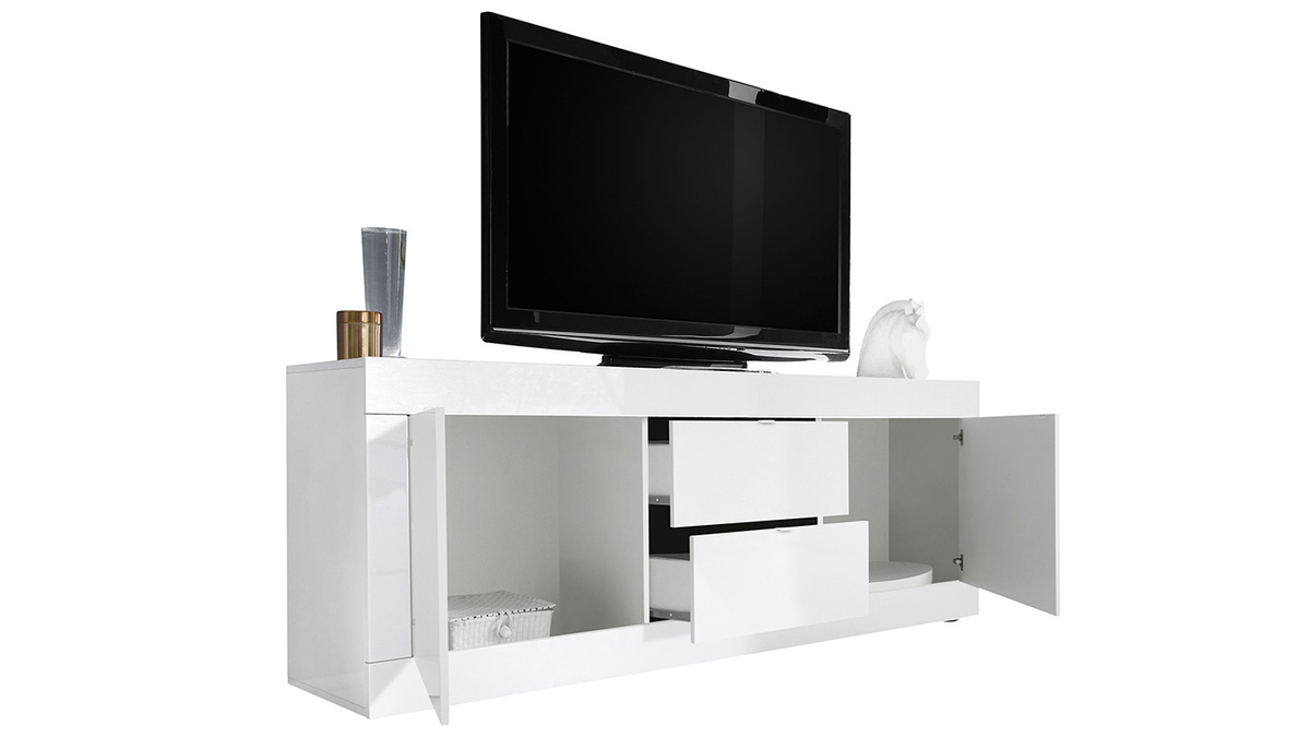 Design-Sideboard brillantwei mit Schubfchern L210 cm LATTE