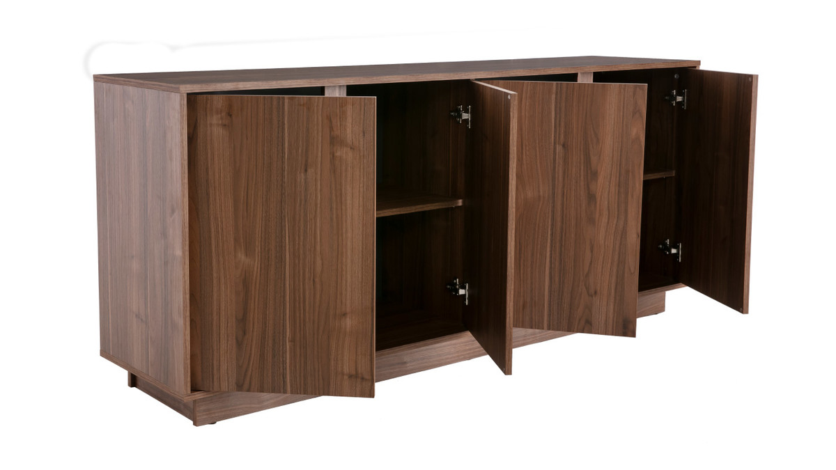 Design-Sideboard glnzend Walnussoptik L180 cm COMO