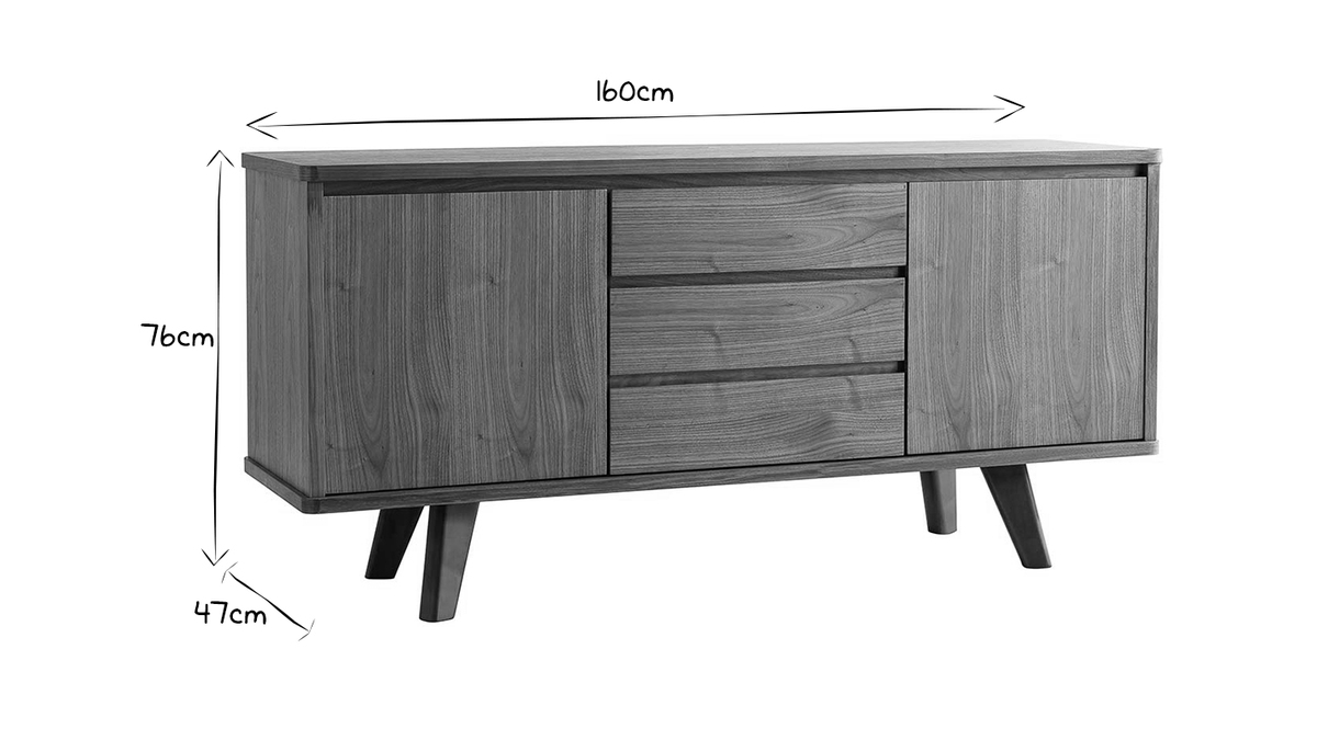 Design-Sideboard Nussbaum FIFTIES