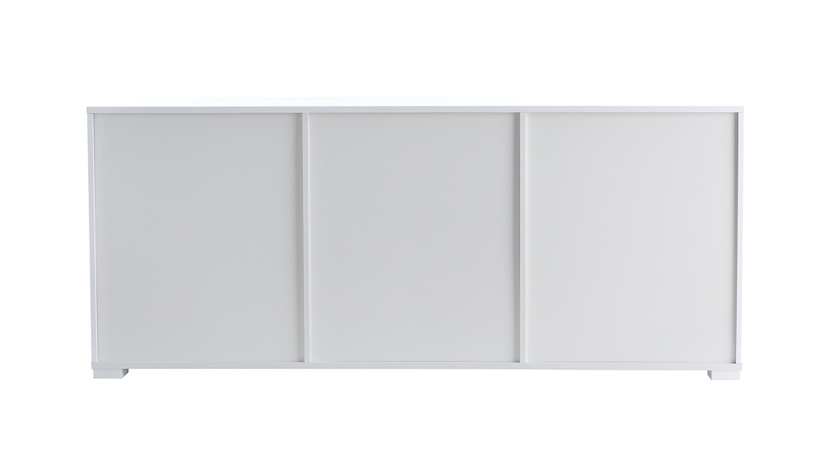 Design-Sideboard Wei lackiert 2 Tren 3 Schubladen TED