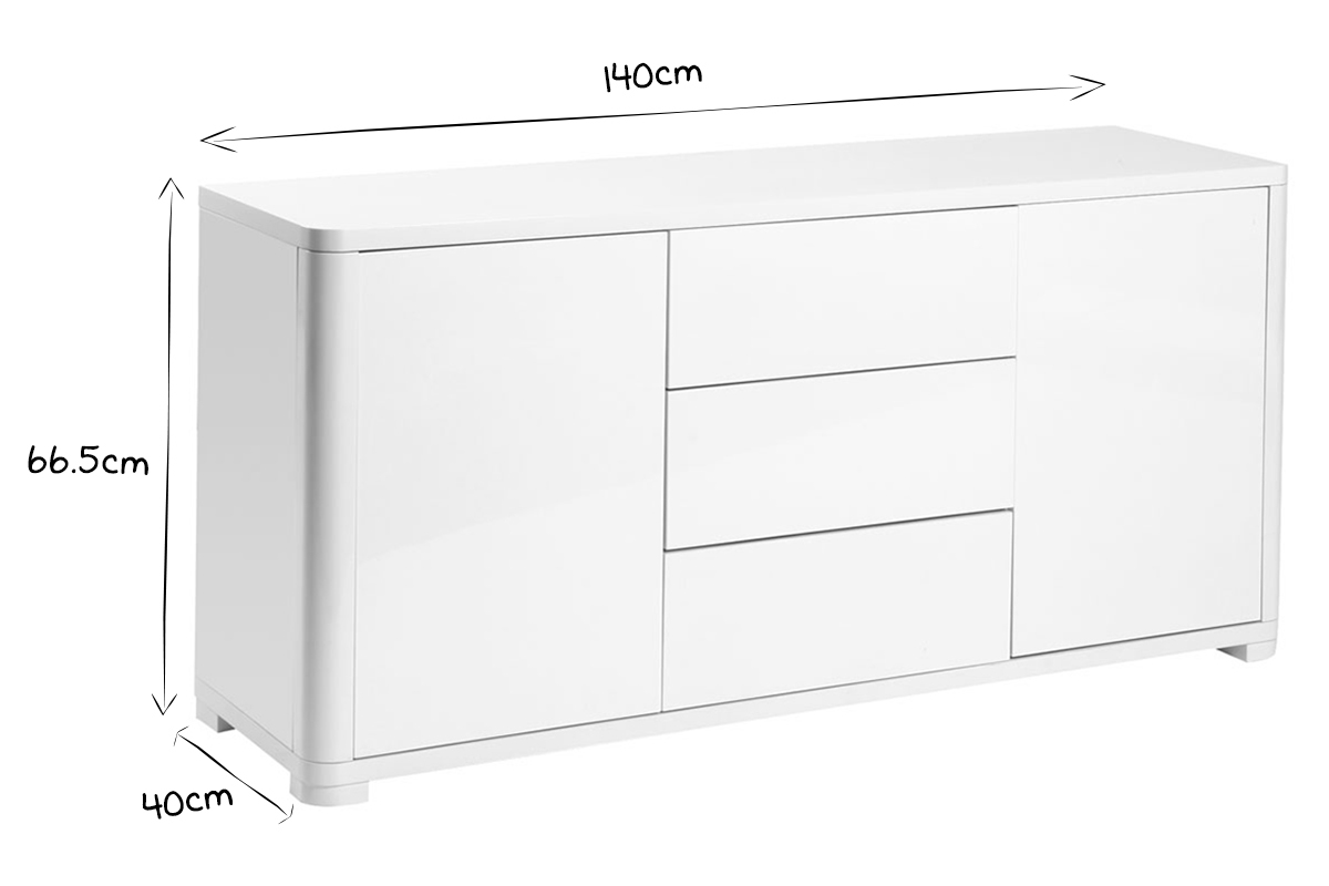 Design-Sideboard Wei lackiert glnzend PAX