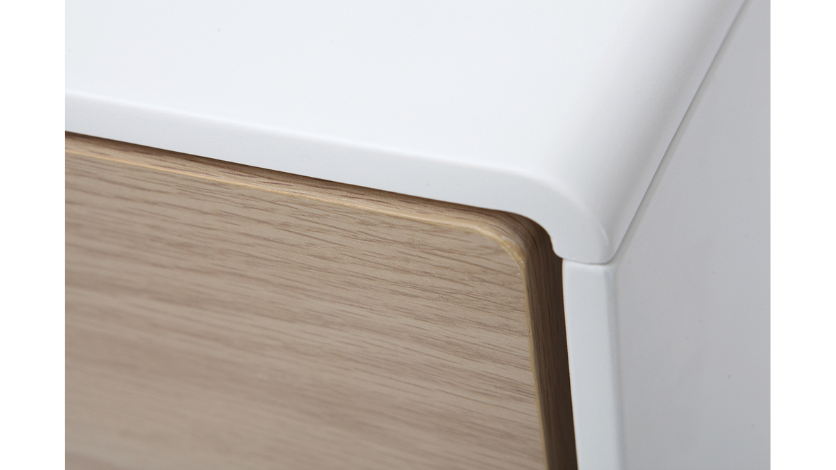 Design-Sideboard zeitgenssisch Wei und Holz ROMY