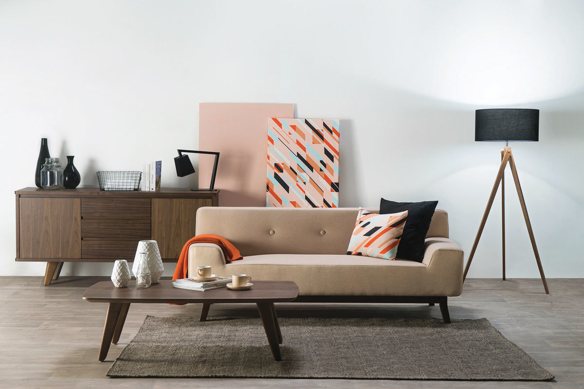 Design-Sofa 2-3 Pltze Beige VILA
