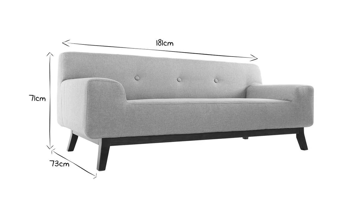 Design-Sofa 2-3 Pltze Grau VILA