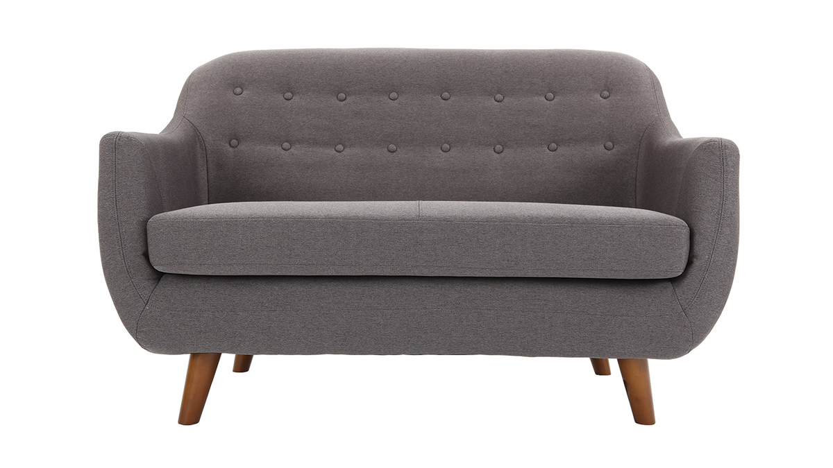 Design-Sofa 2 Pltze Anthrazitgrau YNOK