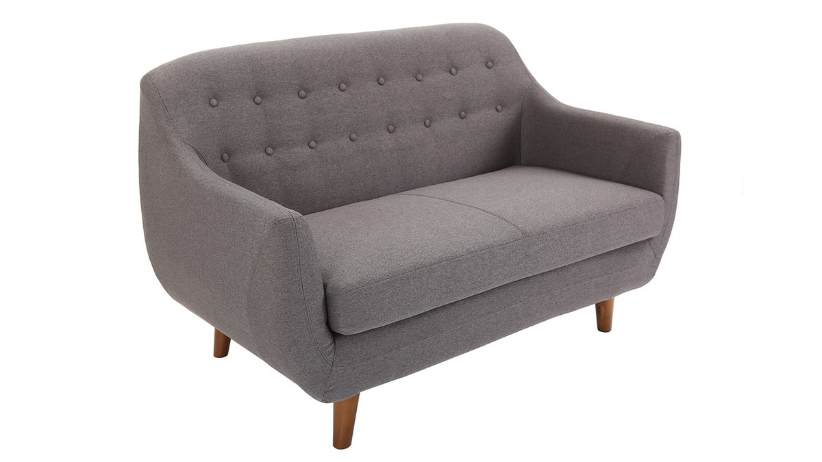 Design-Sofa 2 Pltze Anthrazitgrau YNOK