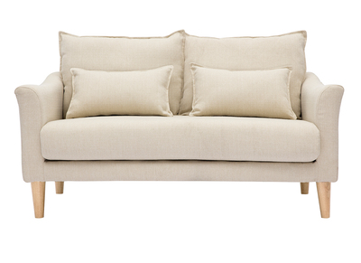 Design-Sofa 2 Plätze beiger Stoff KATE