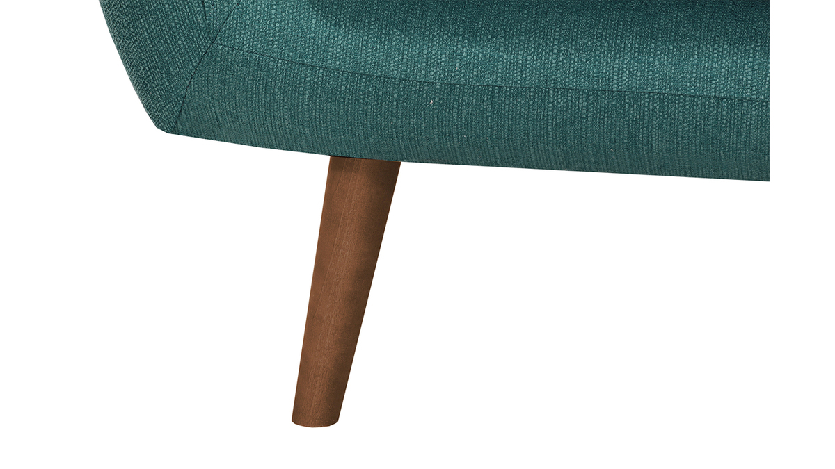 Design-Sofa 2 Pltze Blaugrn Beine Nussbaum OLAF