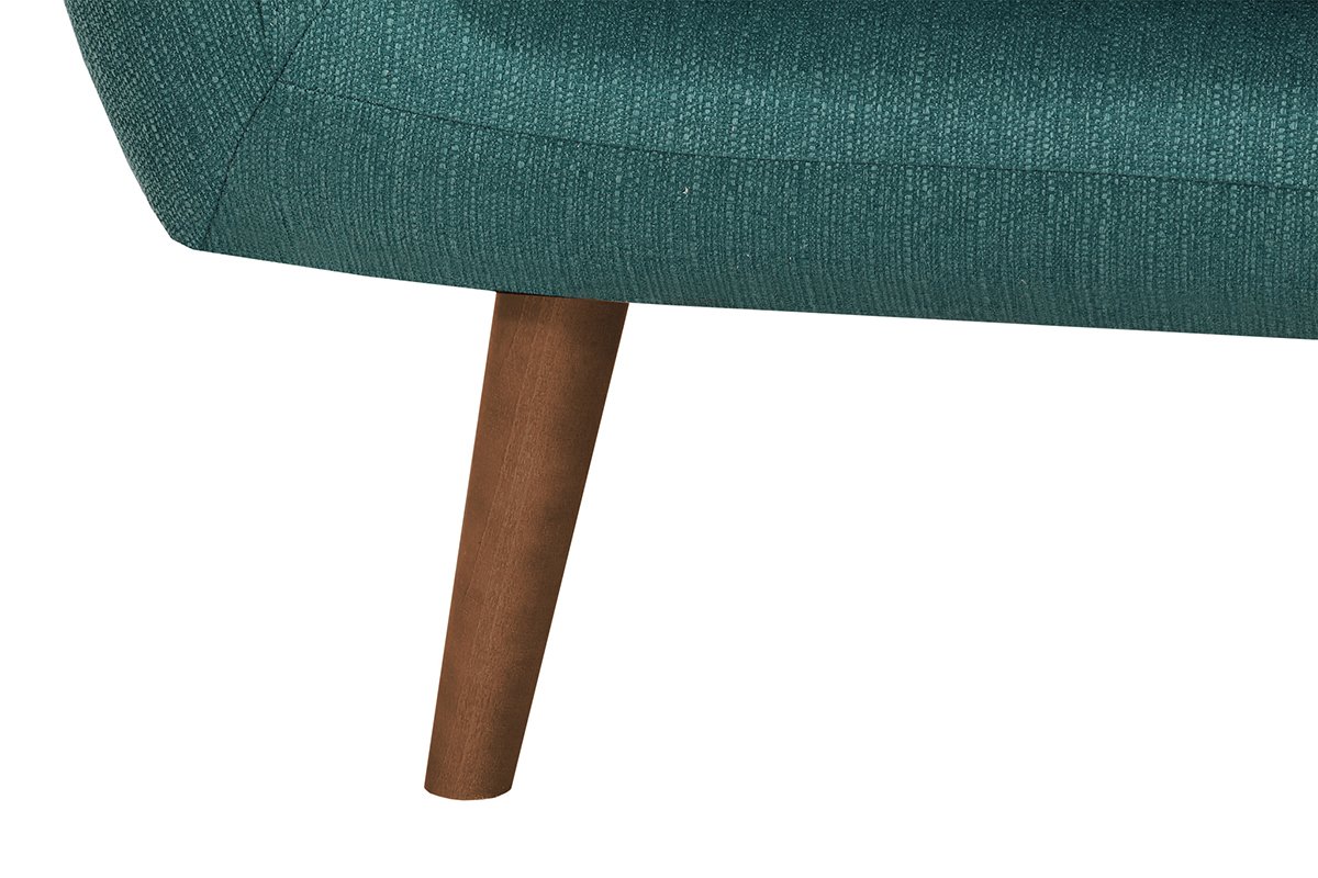 Design-Sofa 2 Pltze Blaugrn Beine Nussbaum OLAF