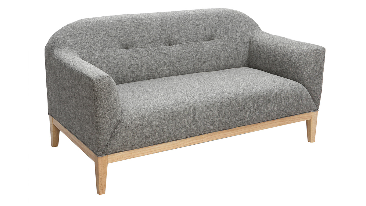 Design-Sofa 2 Pltze Grau Mary