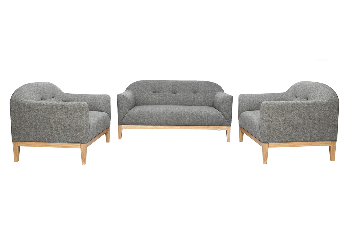 Design-Sofa 2 Pltze Grau Mary