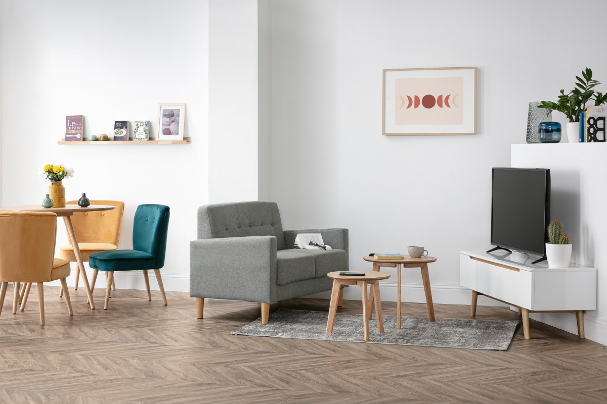 Design-Sofa 2 Pltze Grau MOON