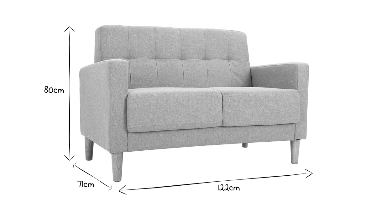Design-Sofa 2 Pltze Grau MOON
