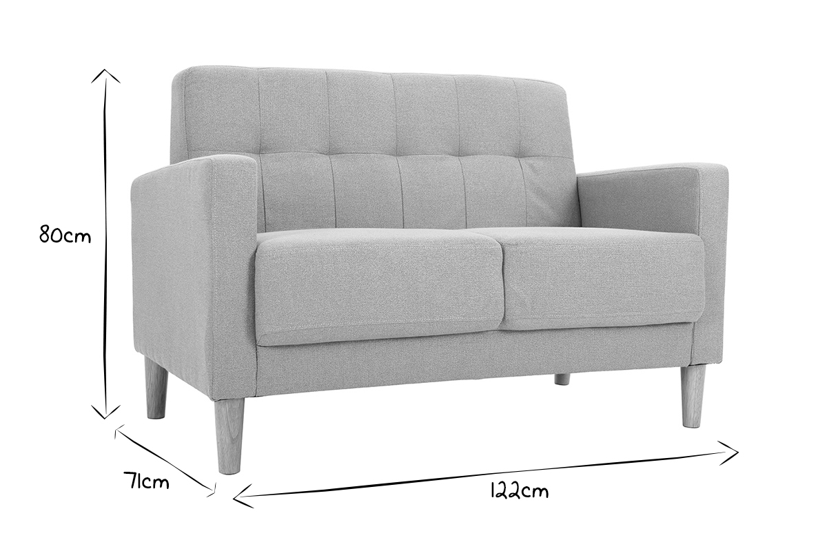 Design-Sofa 2 Pltze Grau MOON