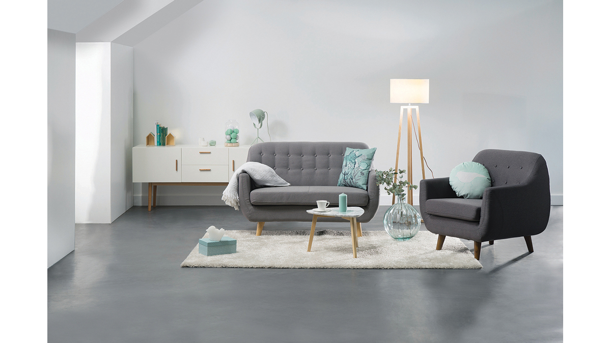 Design-Sofa 2 Pltze Grau YNOK