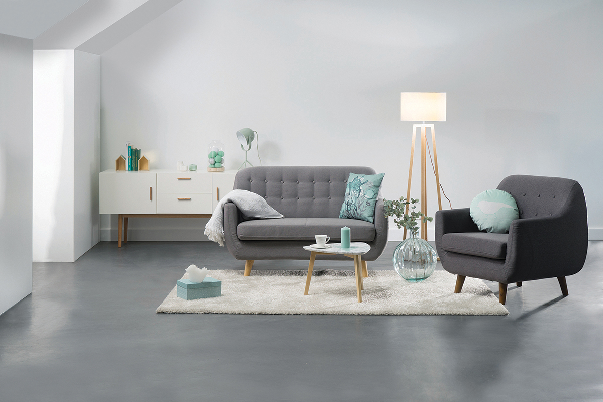 Design-Sofa 2 Pltze Grau YNOK