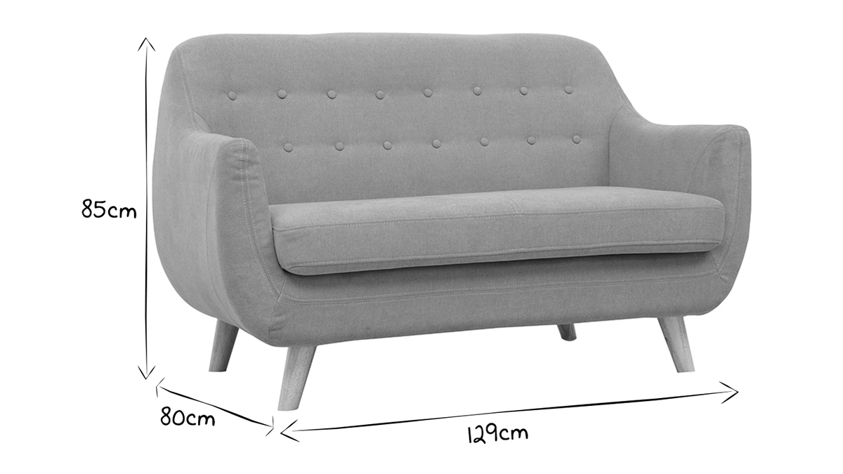 Design-Sofa 2 Pltze Grau YNOK