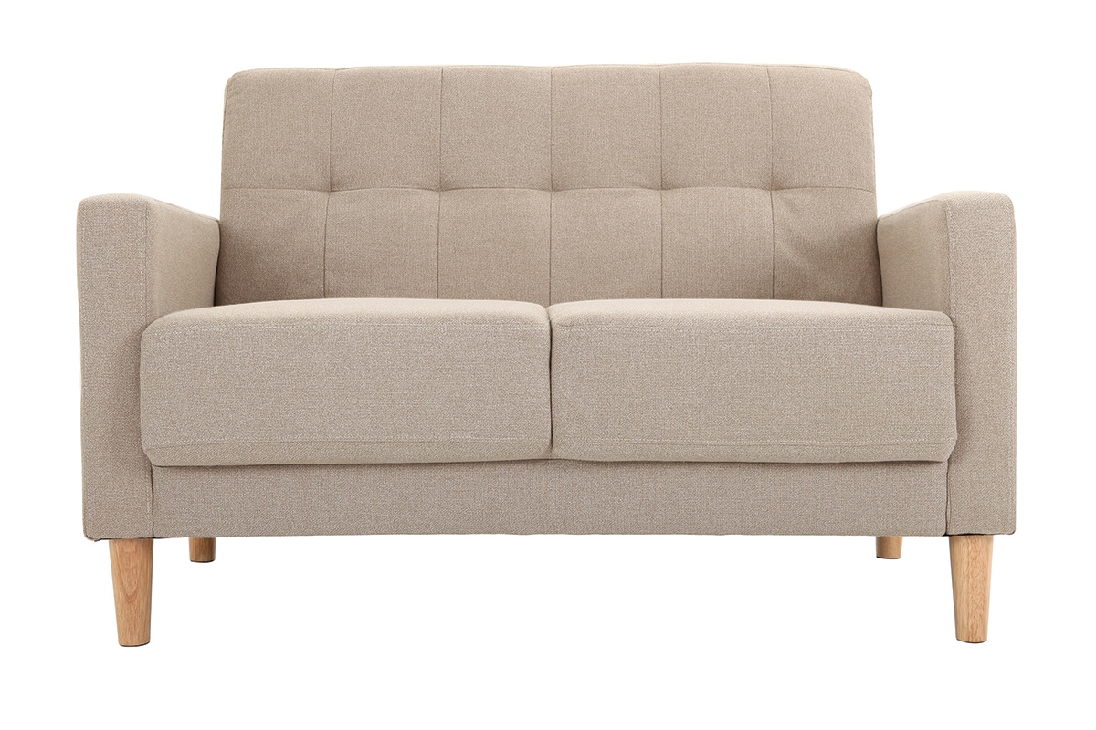 Design-Sofa 2 Pltze Naturfarben MOON