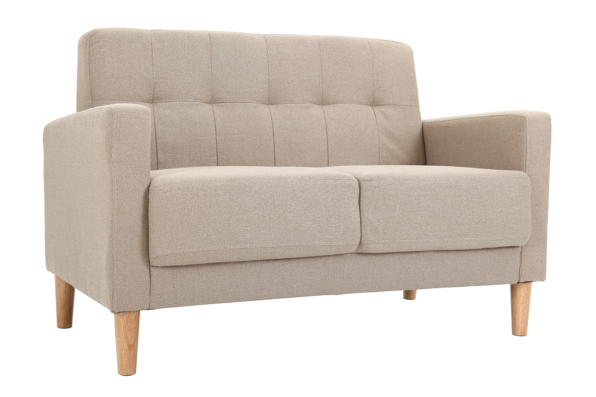Design-Sofa 2 Pltze Naturfarben MOON