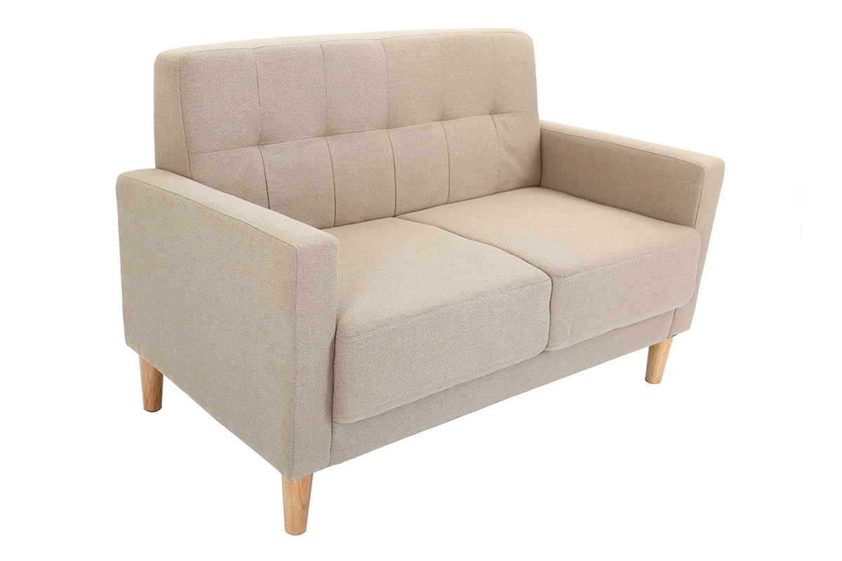 Design-Sofa 2 Pltze Naturfarben MOON