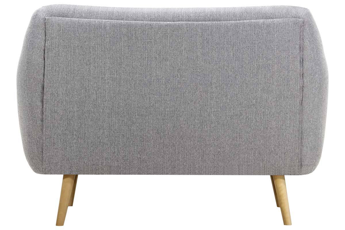 Design-Sofa 2 Pltze Perlgrau Fe helles Holz OLAF