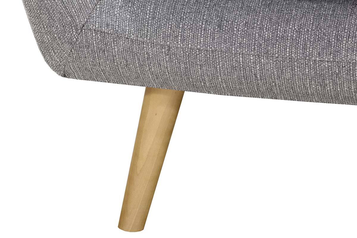 Design-Sofa 2 Pltze Perlgrau Fe helles Holz OLAF