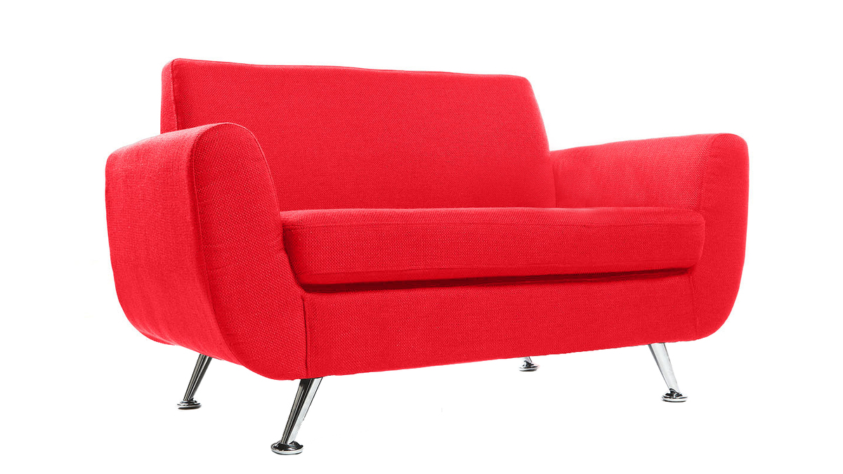 Design-Sofa 2 Pltze Rot PURE