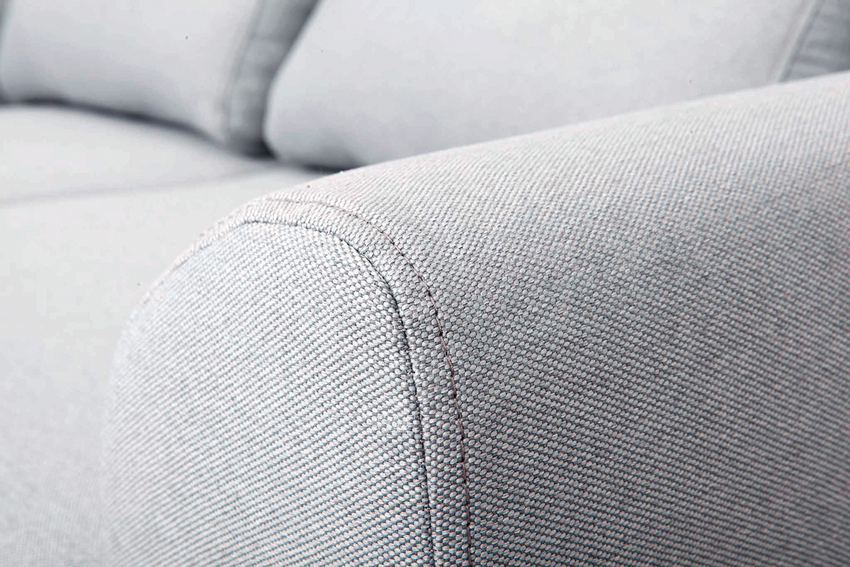 Design-Sofa 2 Pltze Stoff Grau Eichenbeine EKTOR