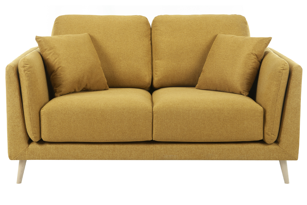 Design-Sofa 2-Sitzer aus gelbem Stoff VOGUE