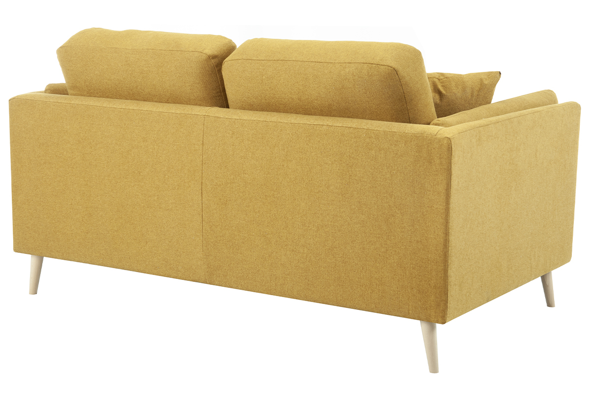 Design-Sofa 2-Sitzer aus gelbem Stoff VOGUE