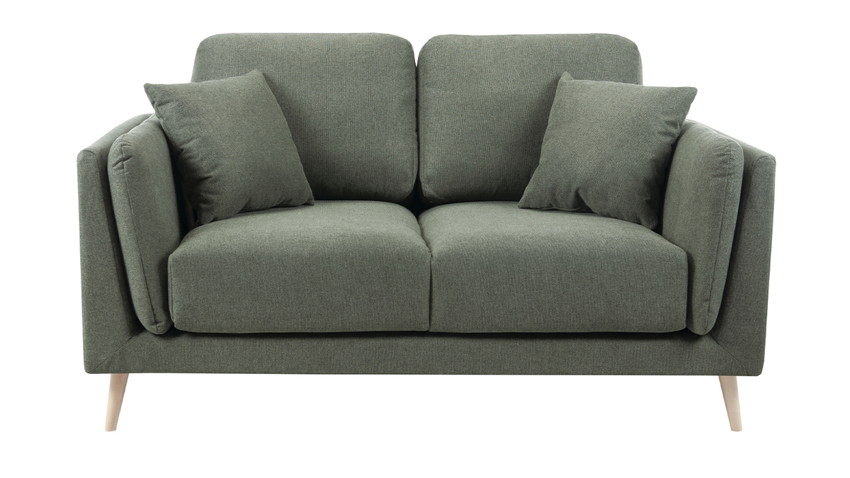 Design-Sofa 2-Sitzer aus Stoff khaki VOGUE