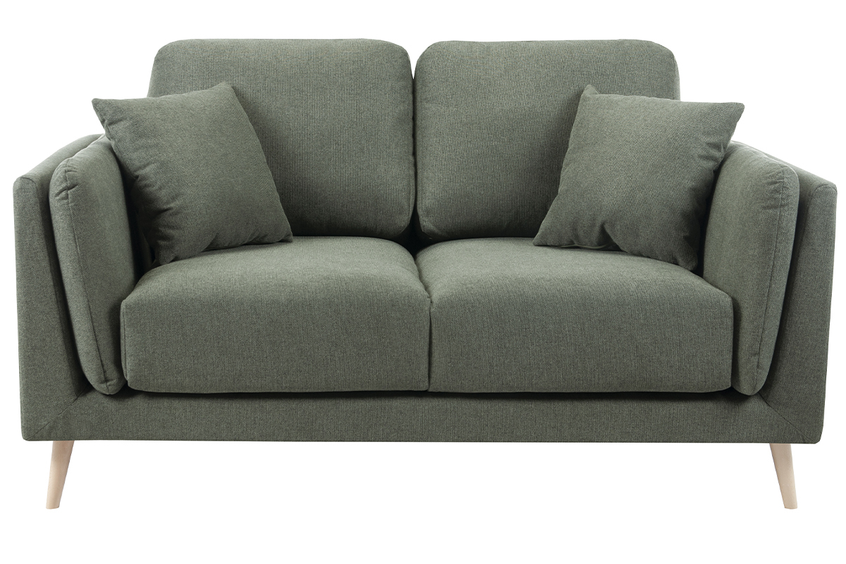 Design-Sofa 2-Sitzer aus Stoff khaki VOGUE
