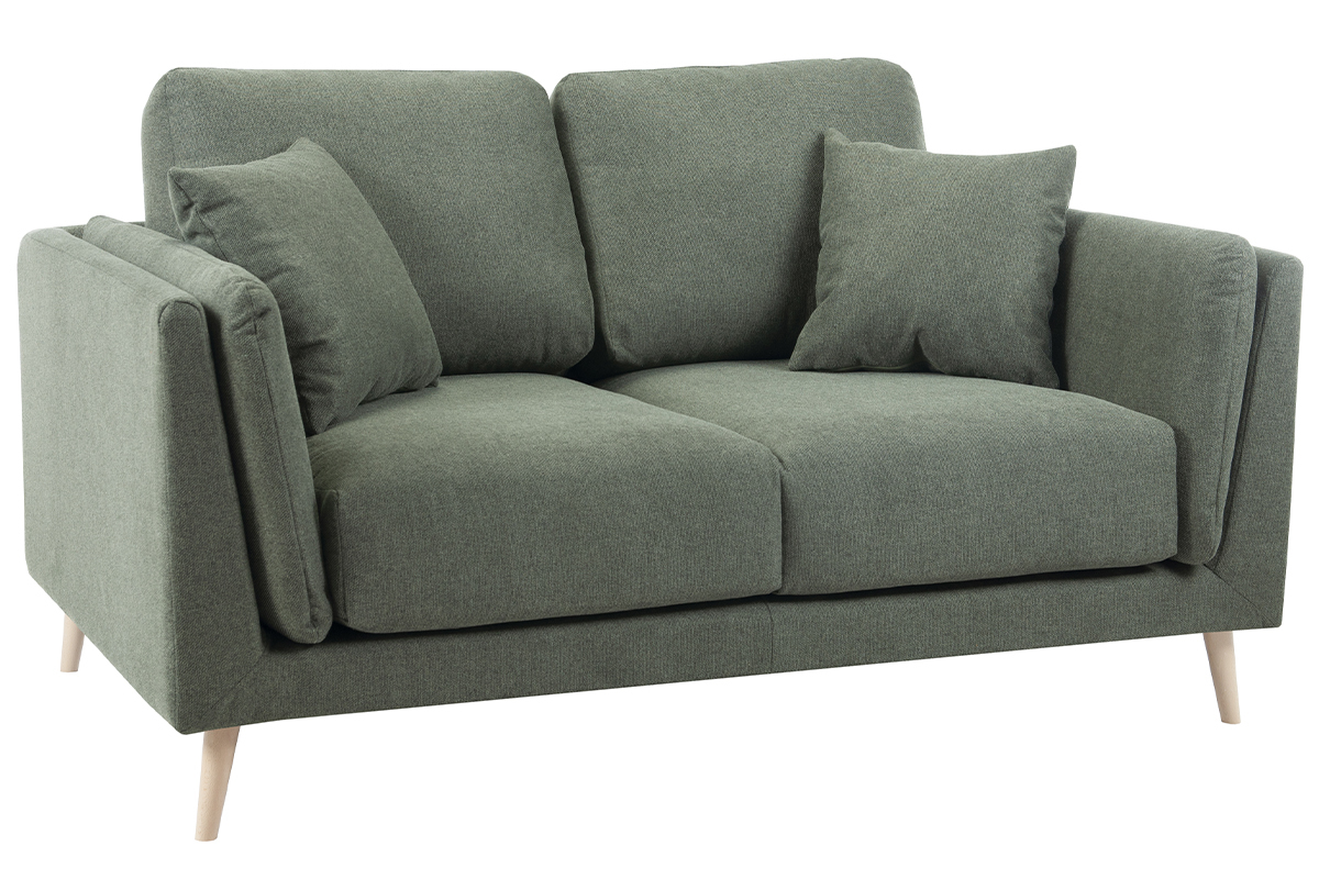 Design-Sofa 2-Sitzer aus Stoff khaki VOGUE