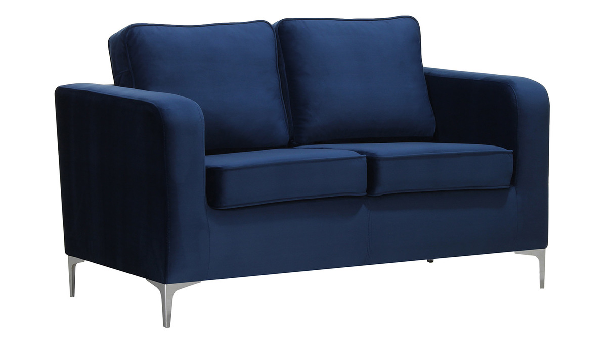 Design-Sofa 2-Sitzer Velours Dunkelblau HARRY