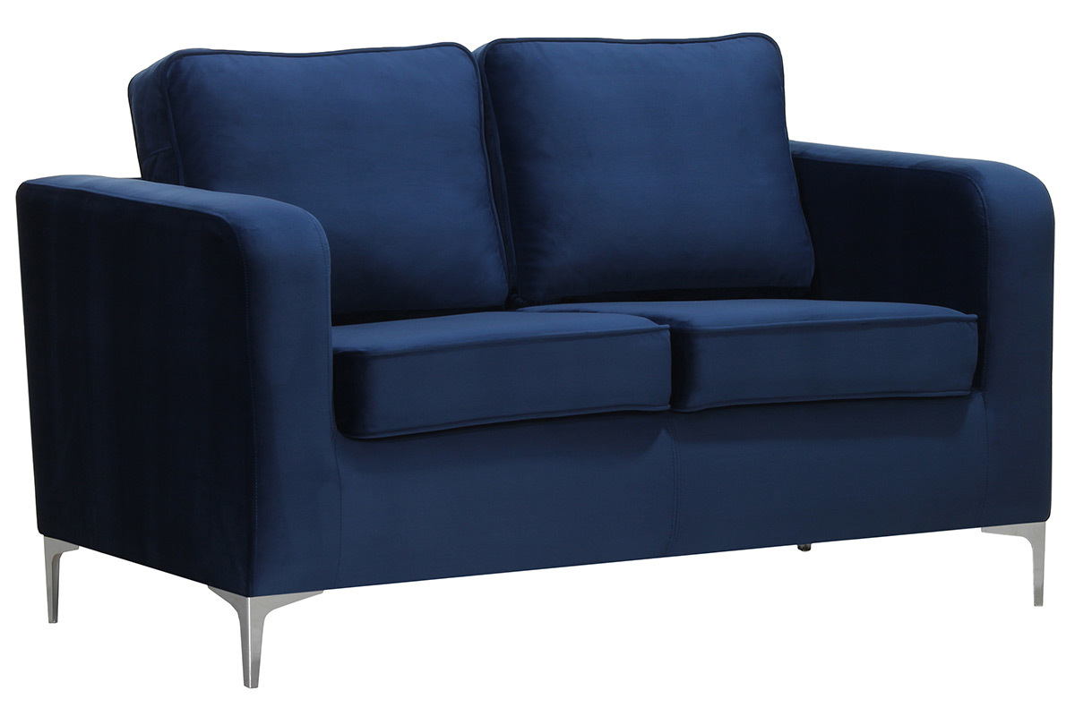Design-Sofa 2-Sitzer Velours Dunkelblau HARRY